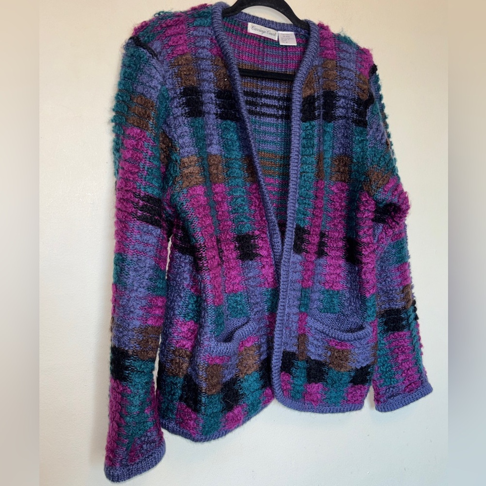 Vintage 90s Carriage Court Grannycore Cardigan Sweater Sz M Cottagecore Grandma
